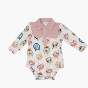 Angel Dear Baby Girl  Western Horseshoes One Piece Bodysuit NEW